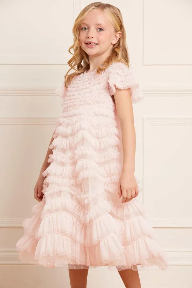 Needle and Thread Kids Formalwear Wild Rose Ruffle Kids Dress Champagne 8211 KidsWomen
