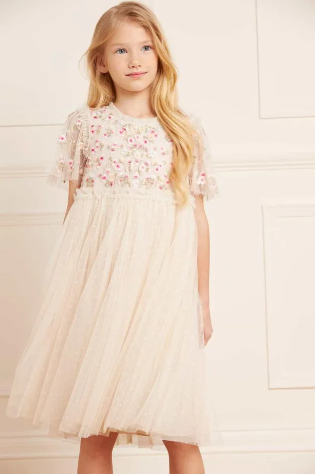 Needle and Thread Kids Formalwear Wildflower Ditsy Bodice Kids Dress Champagne 8211 KidsWomen