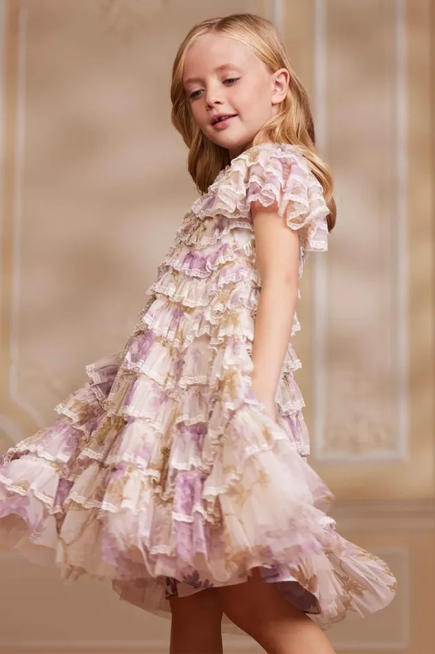 Needle and Thread Kids Formalwear Wisteria Ruffle Lace Kids Dress Multi 8211 Kids