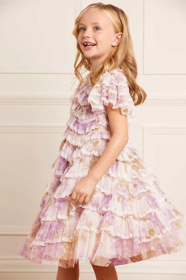 Needle and Thread Kids Formalwear Wisteria Ruffle Lace Kids Dress Multi 8211 Kids