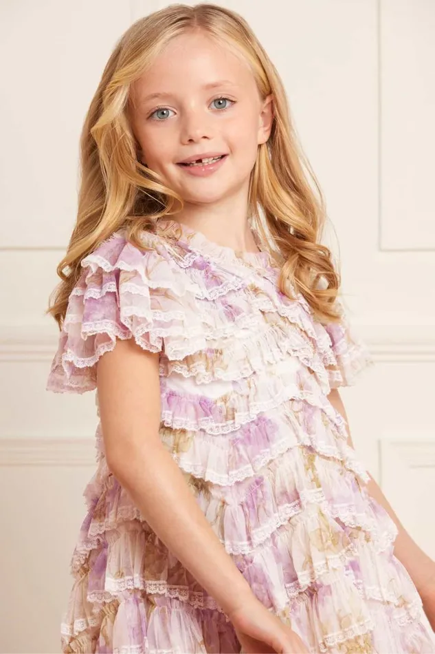 Needle and Thread Kids Formalwear Wisteria Ruffle Lace Kids Dress Multi 8211 Kids