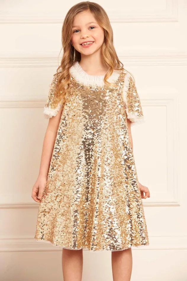 Needle and Thread Kids Partywear Matilda Kids Dress Gold 8211 Kids