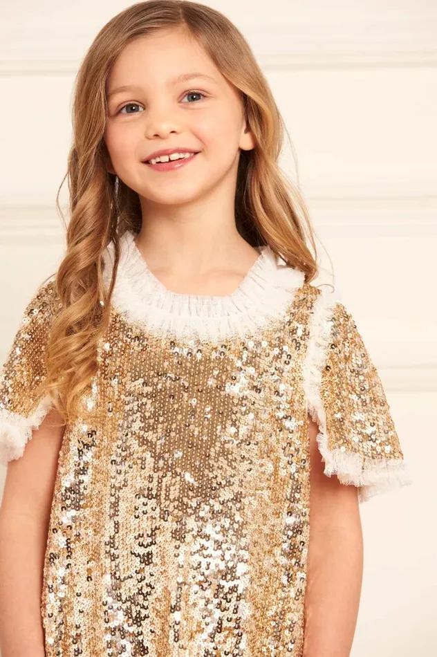 Needle and Thread Kids Partywear Matilda Kids Dress Gold 8211 Kids