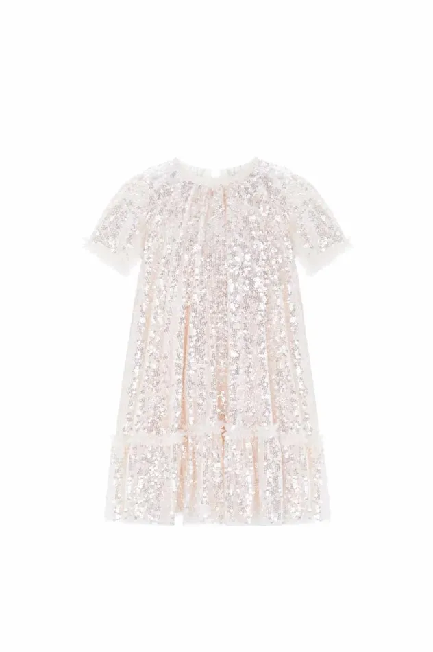 Needle and Thread Kids Partywear Mila Gloss Kids Dress Champagne 8211 KidsWomen