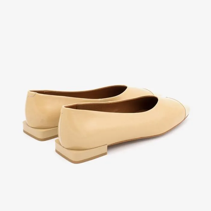 ngel Alarcn Flat Shoes Woman TEROLA 8211 Shiny Leather Flat With Bicolour Toecup