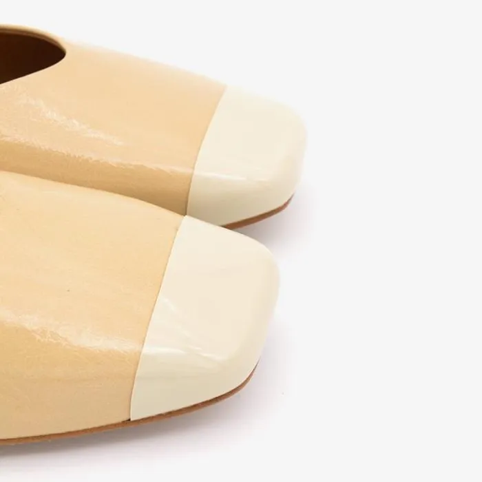 ngel Alarcn Flat Shoes Woman TEROLA 8211 Shiny Leather Flat With Bicolour Toecup