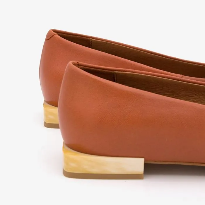 ngel Alarcn Flat Shoes Woman TICORA 8211 Leather Flat With Beige Carey Trim And Heel