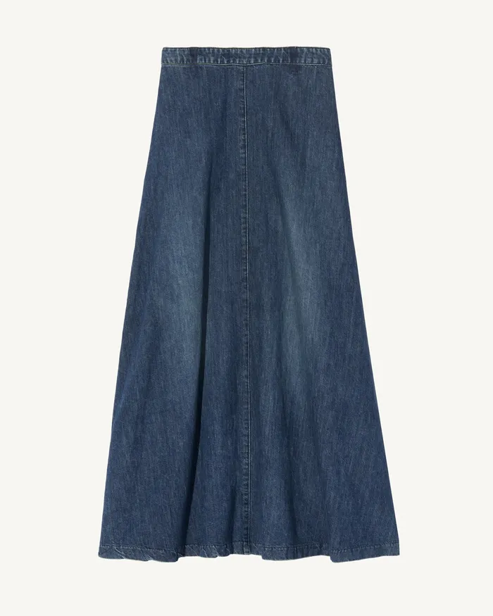 Nili Lotan ASTRID DENIM SKIRT Classic Wash Women Dresses and Skirts
