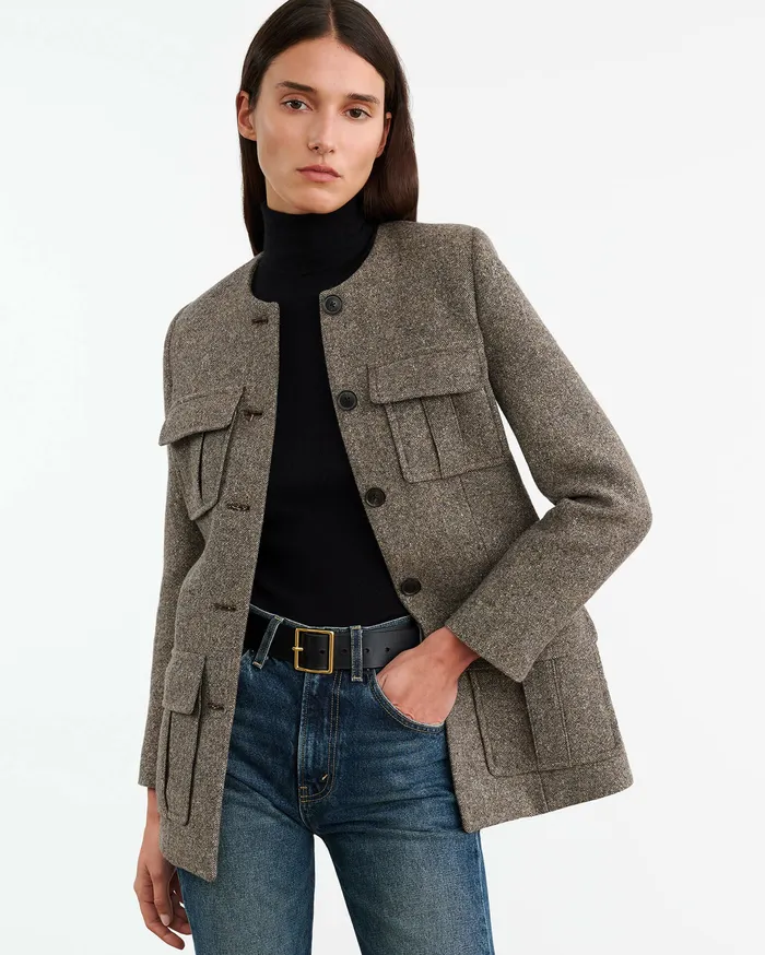 Nili Lotan Jackets and Blazers Women GABRIELLA JACKET Feather Grey Donagal