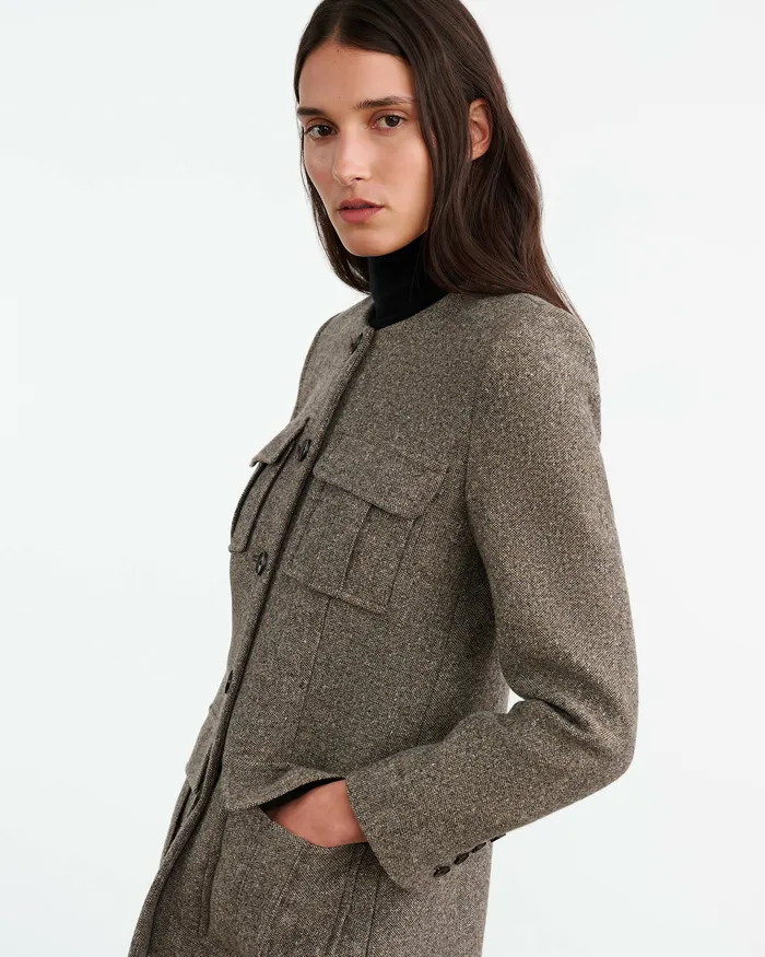 Nili Lotan Jackets and Blazers Women GABRIELLA JACKET Feather Grey Donagal