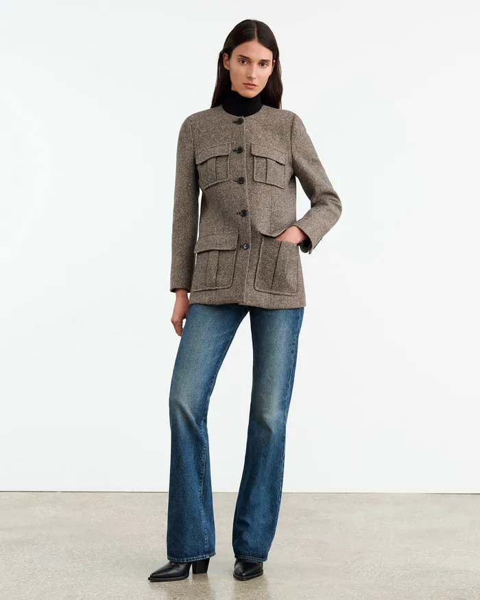 Nili Lotan Jackets and Blazers Women GABRIELLA JACKET Feather Grey Donagal