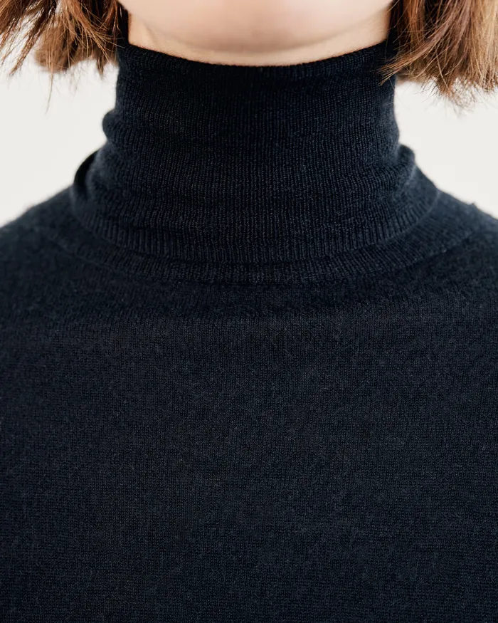 Nili Lotan LYNNETTE TURTLENECK Black Women Knits and Sweaters