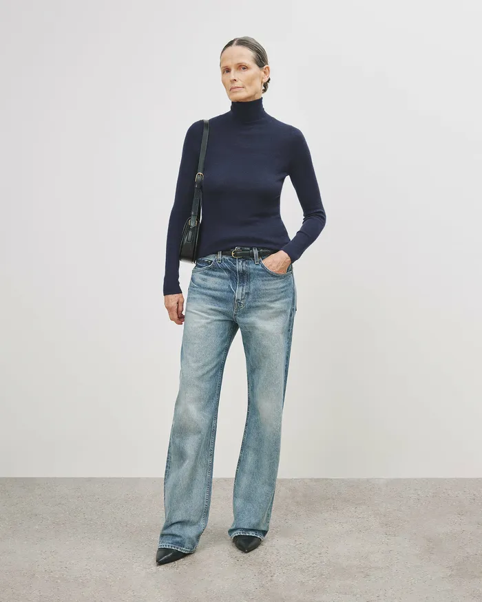 Nili Lotan LYNNETTE TURTLENECK Black Women Knits and Sweaters