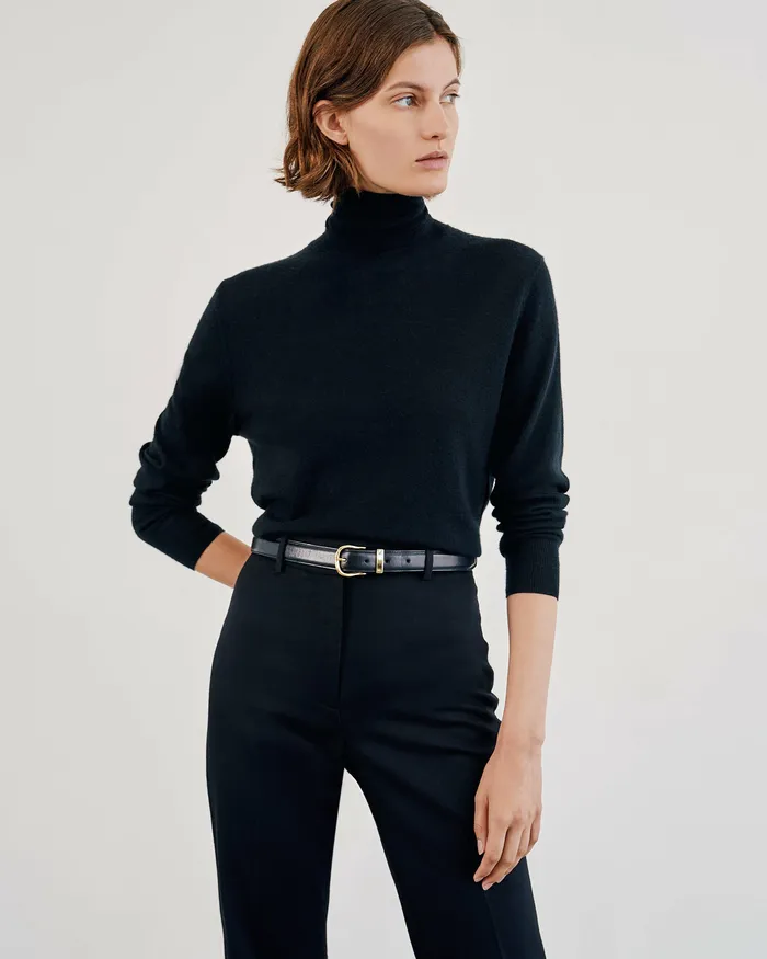Nili Lotan LYNNETTE TURTLENECK Black Women Knits and Sweaters