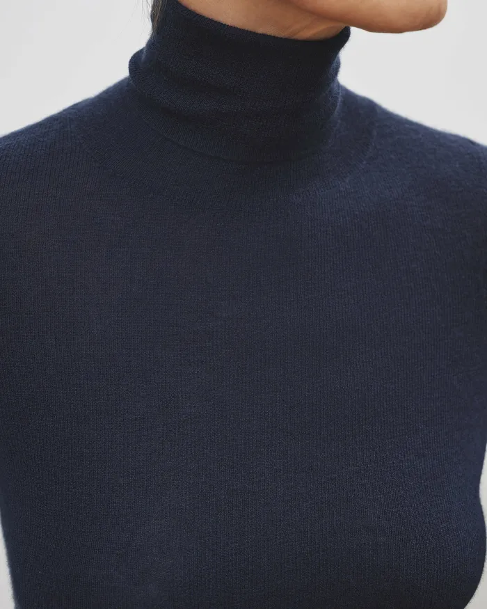 Nili Lotan LYNNETTE TURTLENECK Black Women Knits and Sweaters