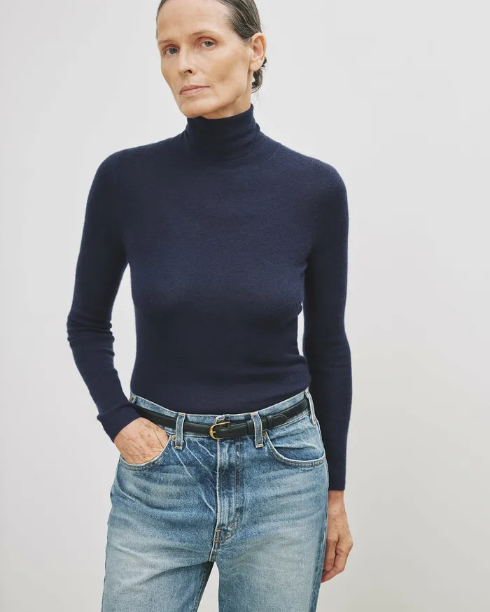 Nili Lotan LYNNETTE TURTLENECK Black Women Knits and Sweaters