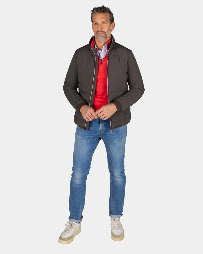 NZA New Zealand Auckland Jackets Brown Polyester Bomber Jacket 8211 Mud 8211 Men NZA New Zealand Auckland Jackets Brown Polyester Bomber Jacket 8211 Mud 8211 Men