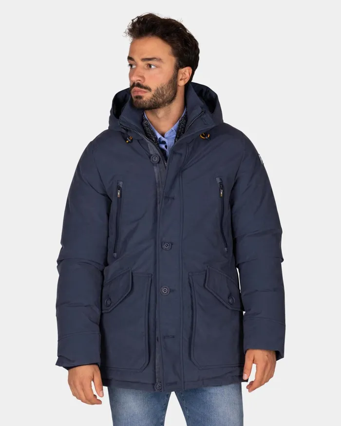 NZA New Zealand Auckland Jackets Canvas Blue Parka Jacket 8211 Tin Blue 8211 Men