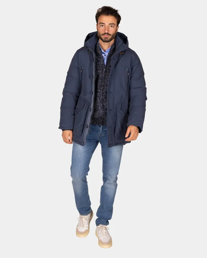 NZA New Zealand Auckland Jackets Canvas Blue Parka Jacket 8211 Tin Blue 8211 Men