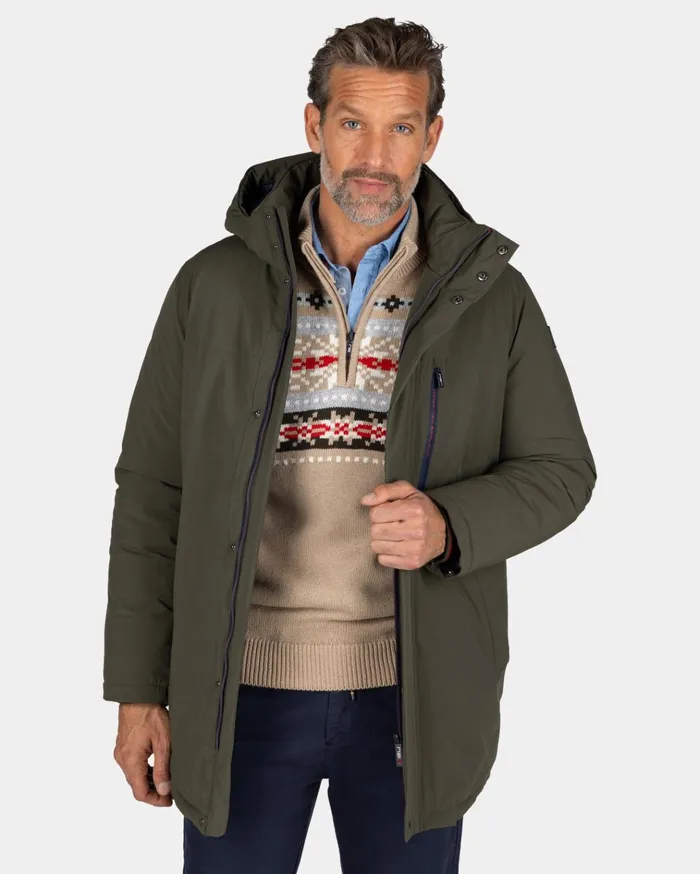 NZA New Zealand Auckland Jackets Dark Green Parka With Standing Collar 8211 Gravel Green 8211 Men