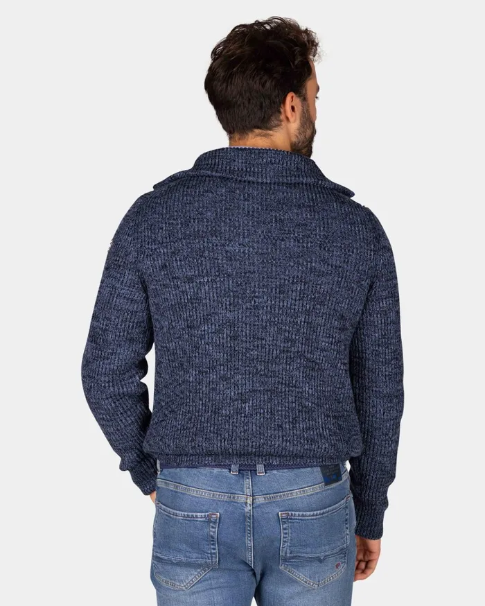 NZA New Zealand Auckland Knitwear Cotton Navy Knitted HalfZip Sweater 8211 Winter Navy 8211 Men