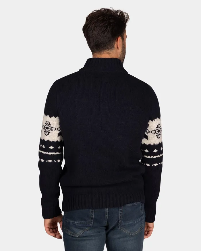 NZA New Zealand Auckland Knitwear Dark Blue Sweater With Ecru Pattern 8211 Winter Navy 8211 Men NZA New Zealand Auckland Knitwear Dark Blue Sweater With Ecru Pattern 8211 Winter Navy 8211 Men