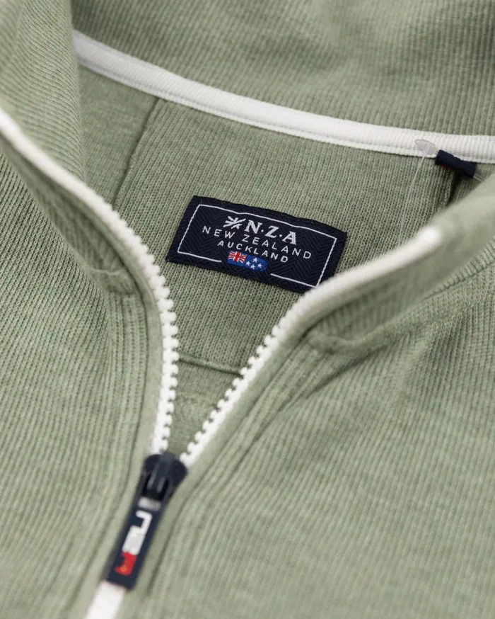 NZA New Zealand Auckland Knitwear Green Half Zip Sweat 8211 Sage 8211 Men NZA New Zealand Auckland Knitwear Green Half Zip Sweat 8211 Sage 8211 Men