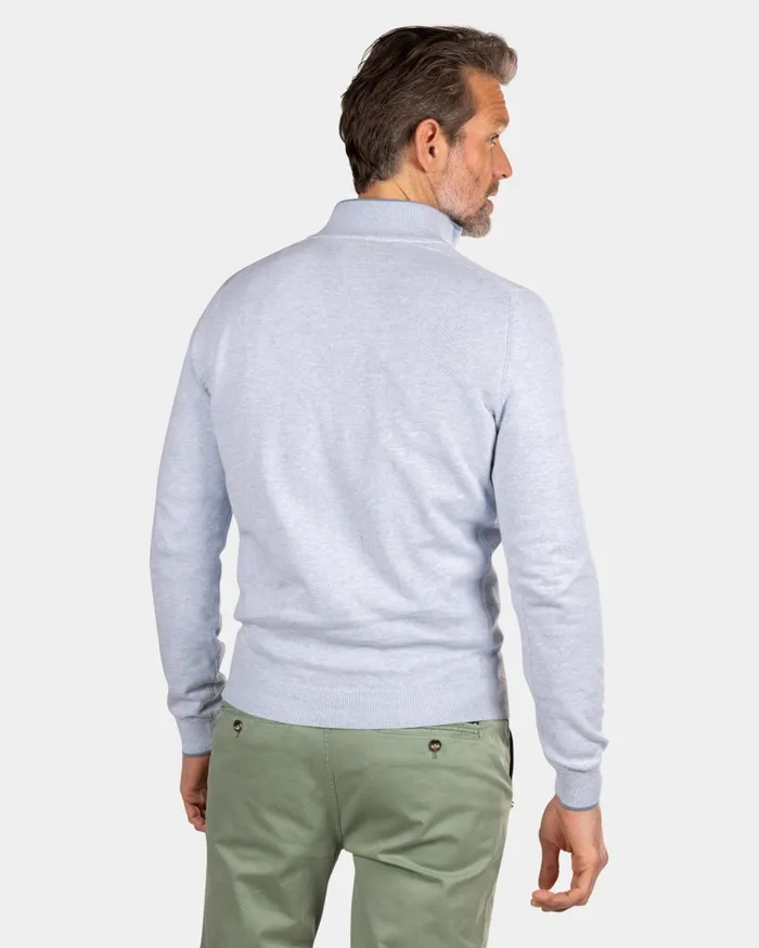 NZA New Zealand Auckland Knitwear Light Blue Half Zip Pullover 8211 Marble Blue 8211 Men NZA New Zealand Auckland Knitwear Light Blue Half Zip Pullover 8211 Marble Blue 8211 Men