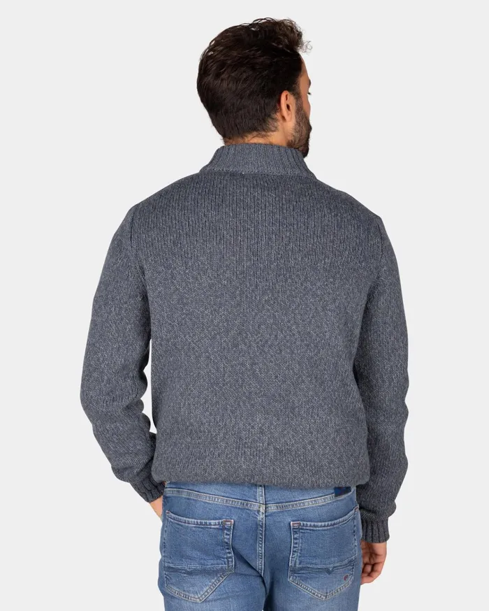 NZA New Zealand Auckland Knitwear Mottled Gray Wool Pullover 8211 Ash Grey 8211 Men
