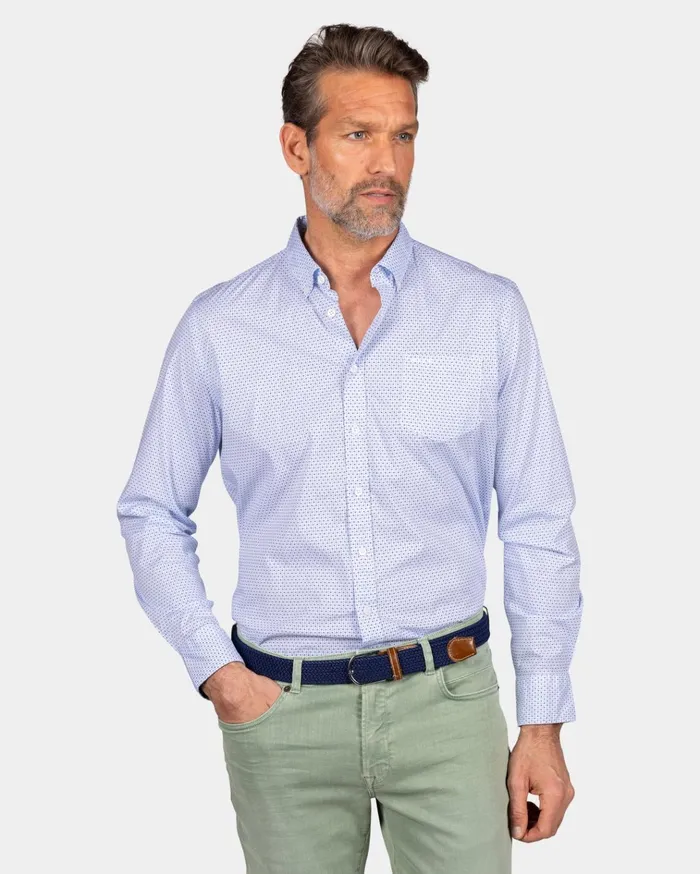 NZA New Zealand Auckland Shirts Dotted Lightblue Shirt 8211 Marble Blue 8211 Men