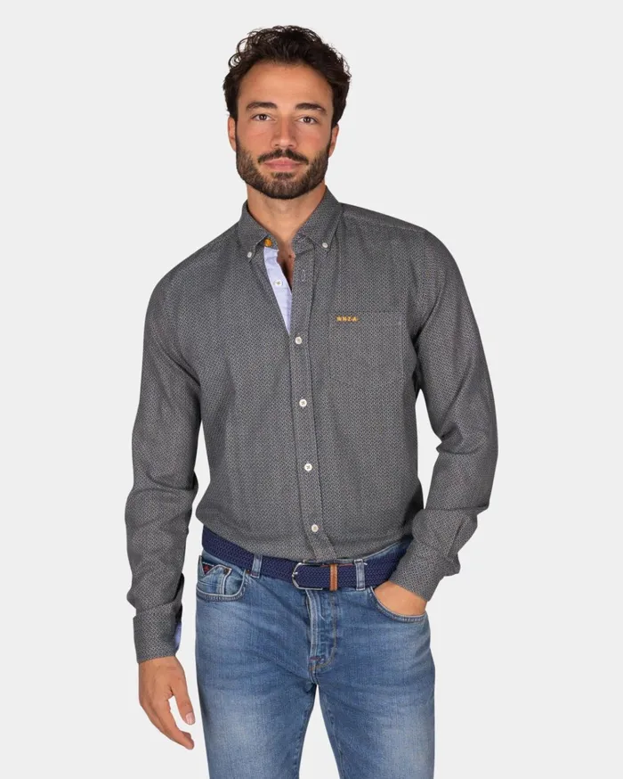 NZA New Zealand Auckland Shirts GreyBlue Flannel Shirt 8211 Tin Blue 8211 Men