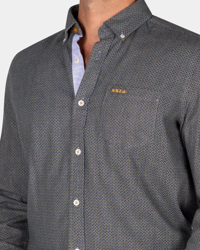 NZA New Zealand Auckland Shirts GreyBlue Flannel Shirt 8211 Tin Blue 8211 Men