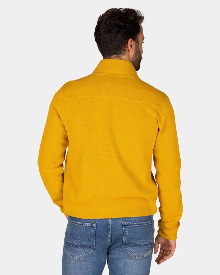 NZA New Zealand Auckland Sweatshirts Ochre Yellow Cotton HalfZip Sweater 8211 Warm Ocre 8211 Men