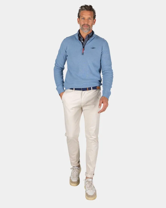 NZA New Zealand Auckland Sweatshirts Sporty Blue Sweater With HalfZip 8211 Brave Blue 8211 Men NZA New Zealand Auckland Sweatshirts Sporty Blue Sweater With HalfZip 8211 Brave Blue 8211 Men