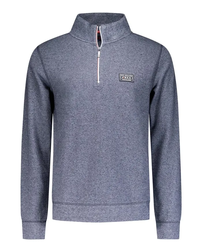 NZA New Zealand Auckland Sweatshirts Sporty Dark Blue Sweater With HalfZip 8211 Winter Navy 8211 Men