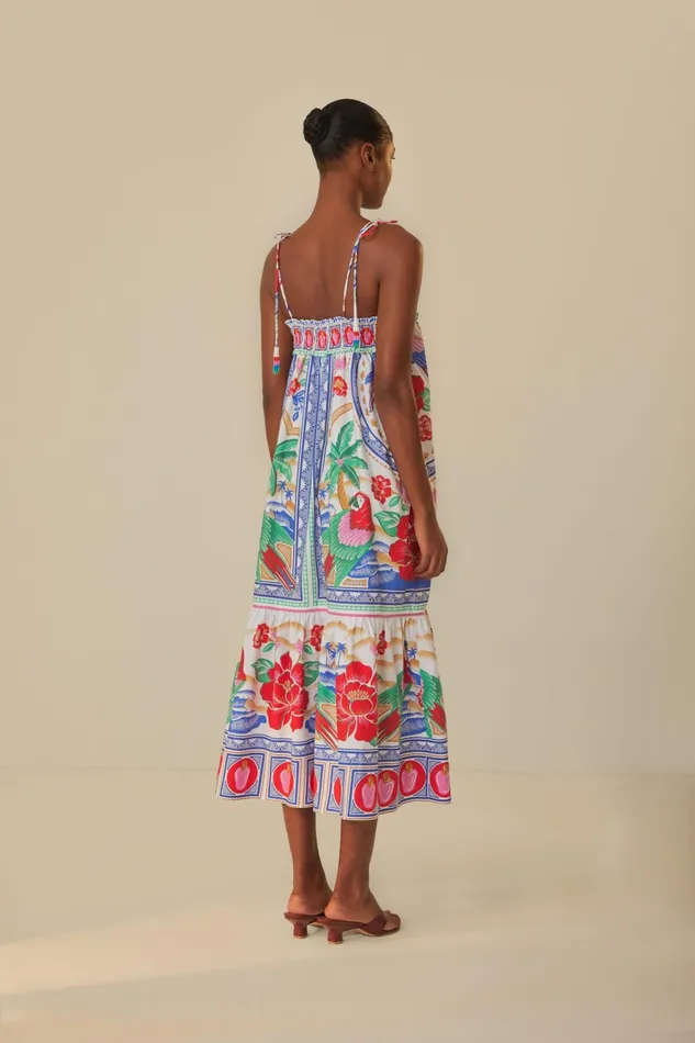 OffWhite Flowers Beach Maxi Dress Women Farm Rio Maxi Dresses