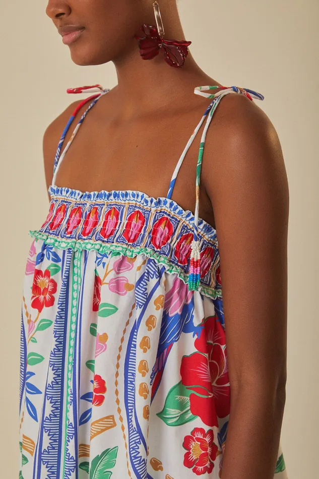 OffWhite Flowers Beach Maxi Dress Women Farm Rio Maxi Dresses