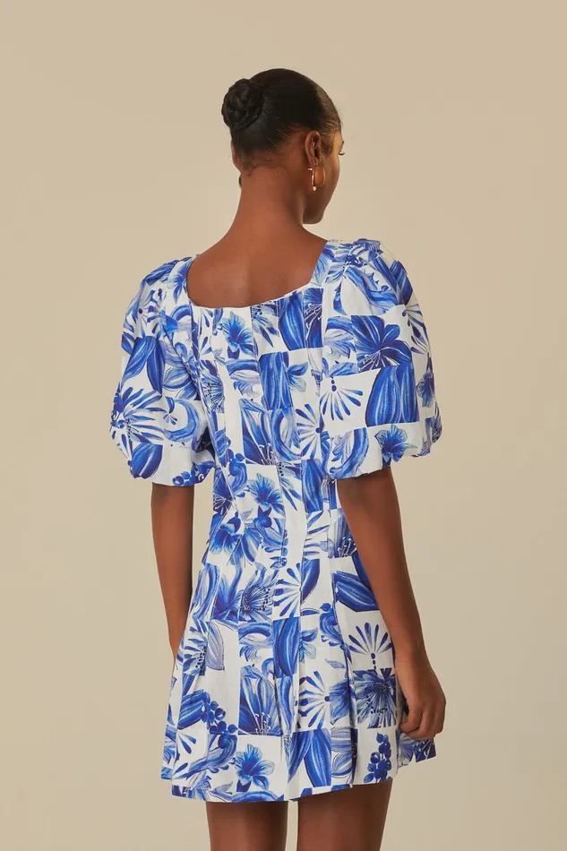 OffWhite Garden Tiles Plaid Mini Dress Women Farm Rio Mini Dresses