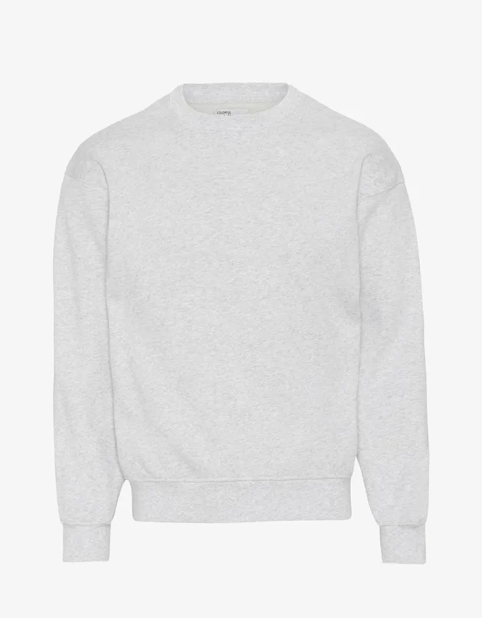 Organic Oversized Crew 8211 Snow Melange Women Crewneck Sweatshirts Colorfulstandard
