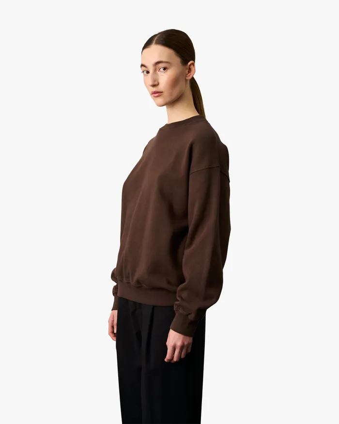 Organic Oversized Crew 8211 Snow Melange Women Crewneck Sweatshirts Colorfulstandard