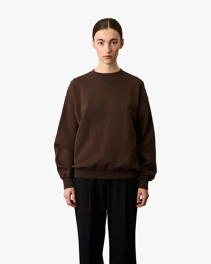 Organic Oversized Crew 8211 Snow Melange Women Crewneck Sweatshirts Colorfulstandard