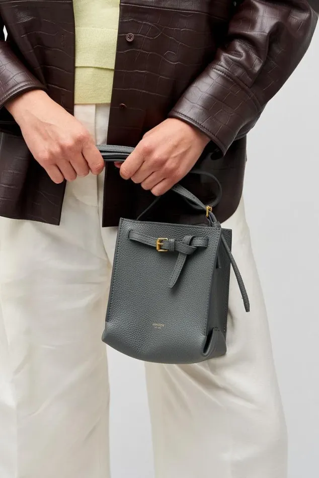 Oroton Crossbody Margot Tiny Bucket Bag Dark Slate 8211 Women