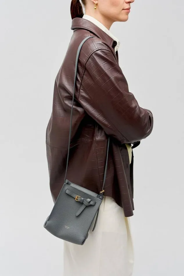 Oroton Crossbody Margot Tiny Bucket Bag Dark Slate 8211 Women