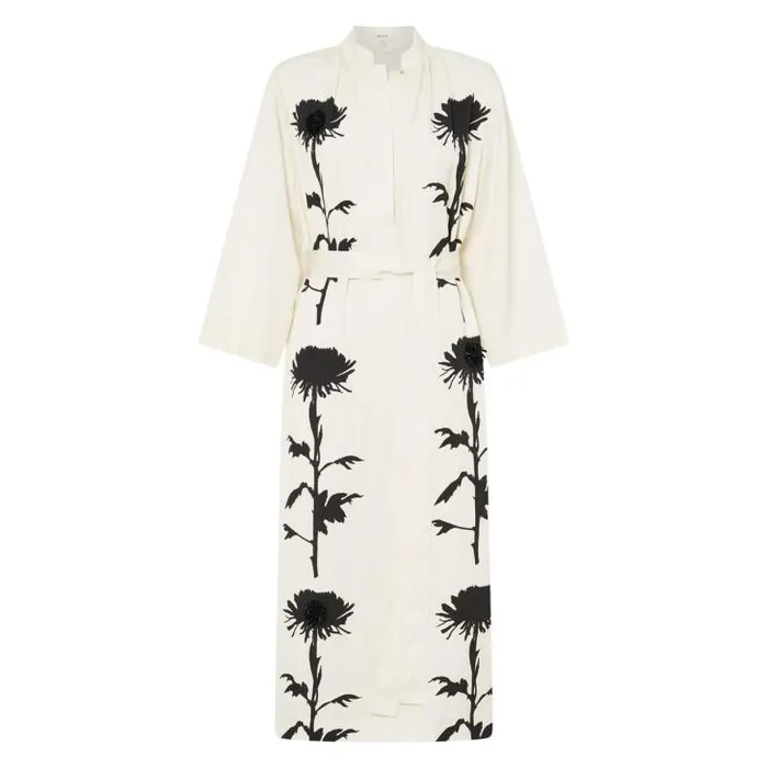 Oroton Dresses Graphic Floral Print Dress Antique Cream 8211 Women