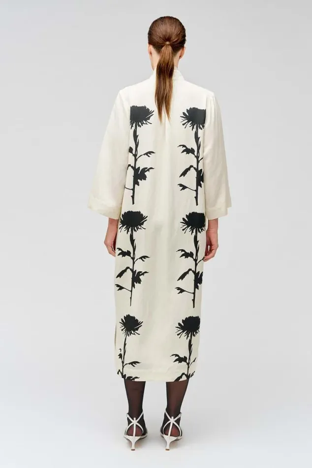 Oroton Dresses Graphic Floral Print Dress Antique Cream 8211 Women