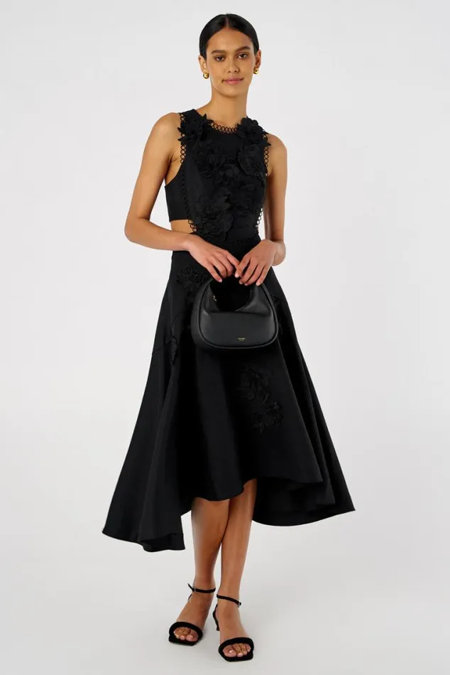 Oroton Dresses Lace Flower Midi Dress Black 8211 Women