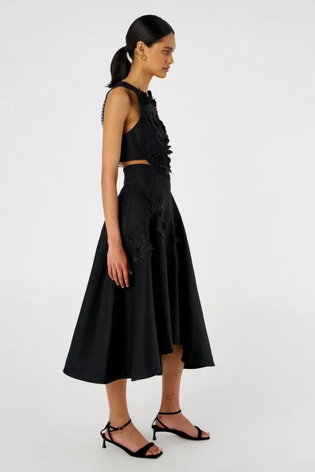 Oroton Dresses Lace Flower Midi Dress Black 8211 Women