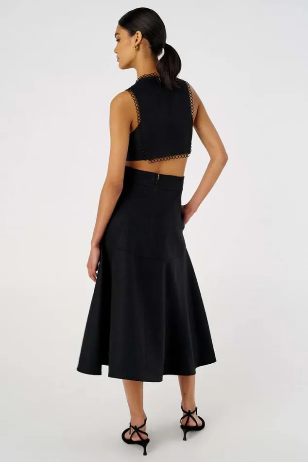 Oroton Dresses Lace Flower Midi Dress Black 8211 Women