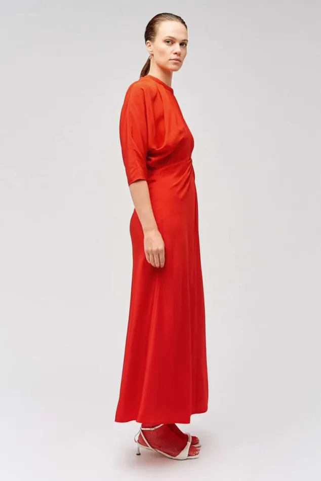 Oroton Dresses Split Neck Dress True Red 8211 Women