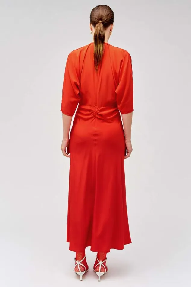 Oroton Dresses Split Neck Dress True Red 8211 Women